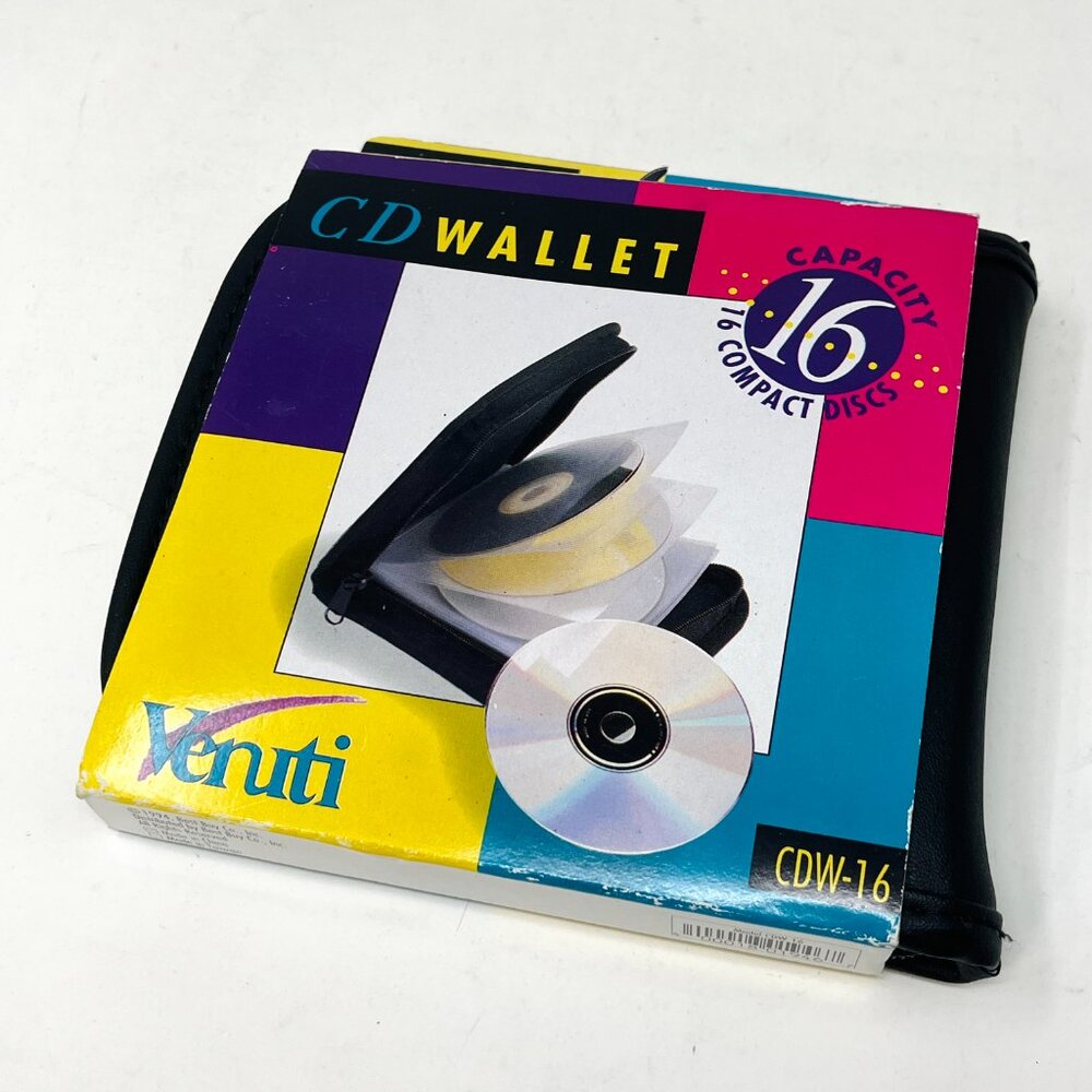 1994 ~ DVD CD Disc Wallet [Holds 16] CDW-16 Best Buy Faux Leather Binder